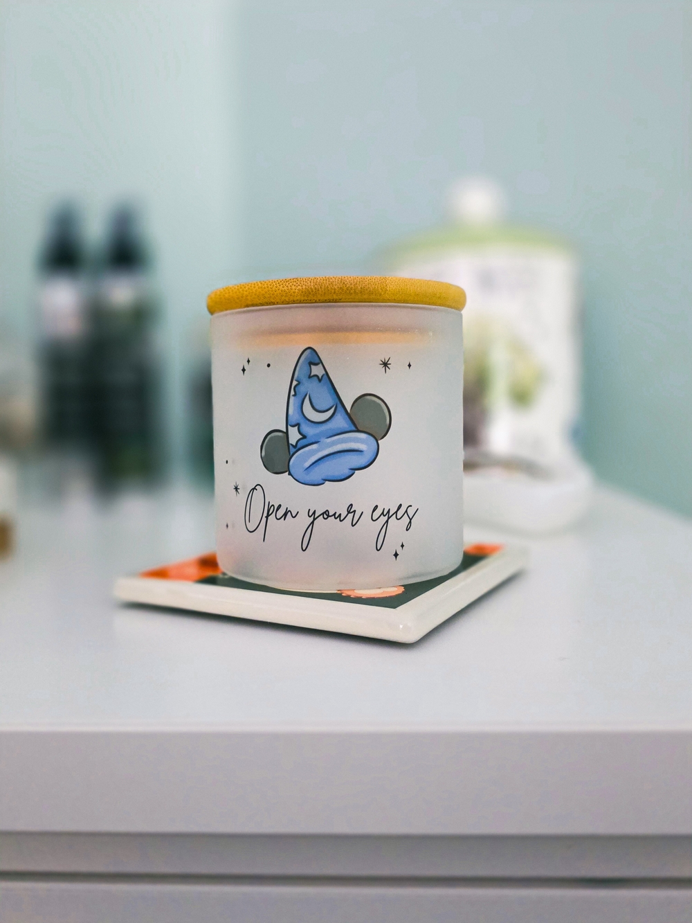 Disney Frosted Glass Container